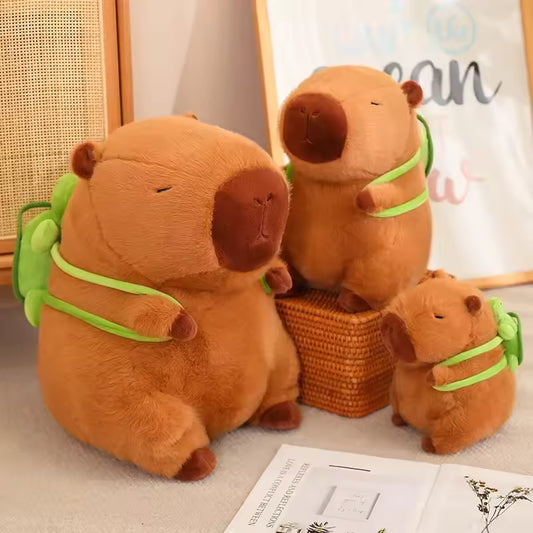 Adorable Capybara Plush Toy with Turtle Backpack – Super Cute and Soft Stuffed Animal, Many Size