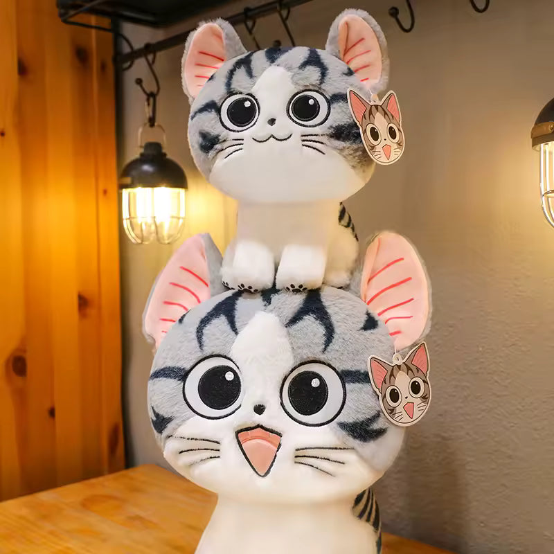 24/35 Cm Open Mouth and Closed Mouth Cute Kitty Plush, Adorable Soft Stuffed Animal