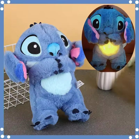 Super Soft Stitch Plush that Lights Up in The Center, Kawaii Singing Plush for Peaceful Sleep