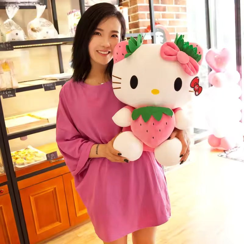 22 Cm High Quality Cute and Soft Sanrio Character Hello Kitty Plushie, Kawaii Strawberry Stuffed Animal