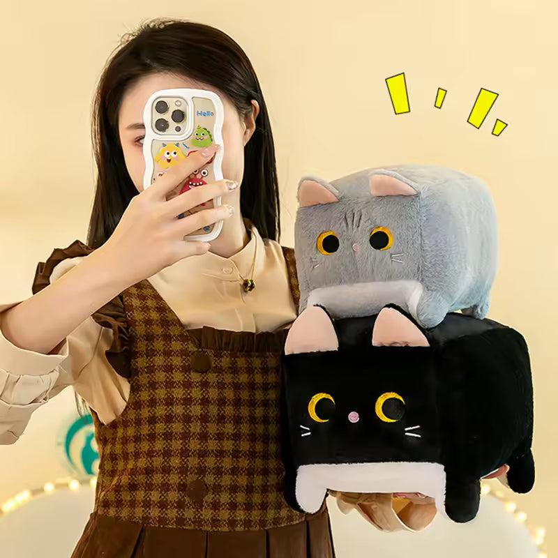 20/25 Cm Super Cute and Fluffy Square Shape Cat Plushie, Come in Many Colors