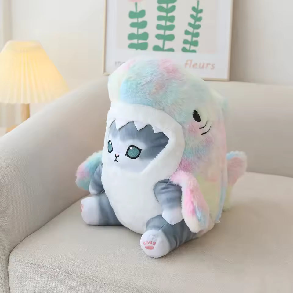 Super Adorable Cute Shark Cat Plush, High Quality Stuffed Animal for Niche or Birthday Gifts