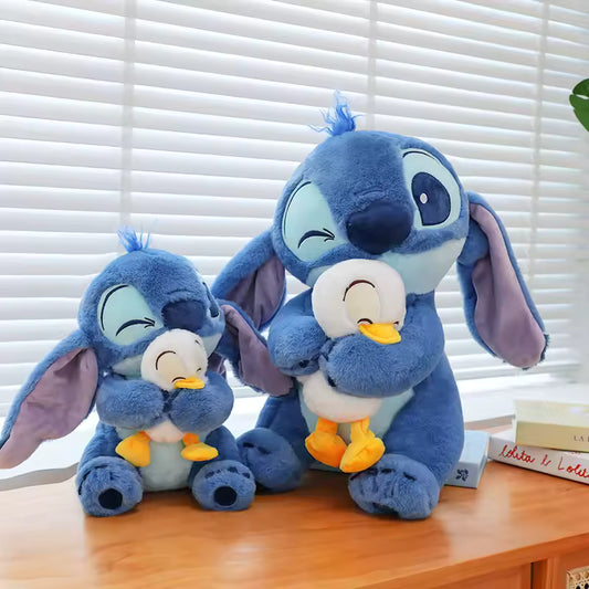 30/45 Cm Super Cute and Adorable Stitch Plushie Hugging a Duck, High Quality Soft Stuffed Animal