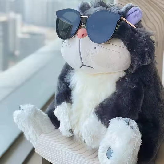 25 Cm Funny Evil Looking Japanese Cat Plushie, Interesting Cat Soft Animal