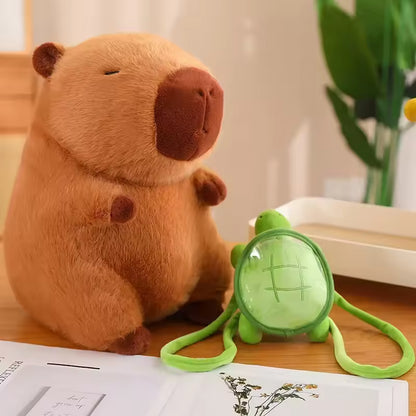Adorable Capybara Plush Toy with Turtle Backpack – Super Cute and Soft Stuffed Animal, Many Size
