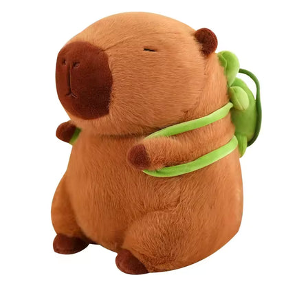 Adorable Capybara Plush Toy with Turtle Backpack – Super Cute and Soft Stuffed Animal, Many Size