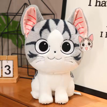 24/35 Cm Open Mouth and Closed Mouth Cute Kitty Plush, Adorable Soft Stuffed Animal