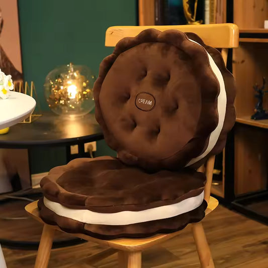 42 Cm Cookies N Cream Plush Pillow, Super Soft and Kawaii Food Stuffed Cushion