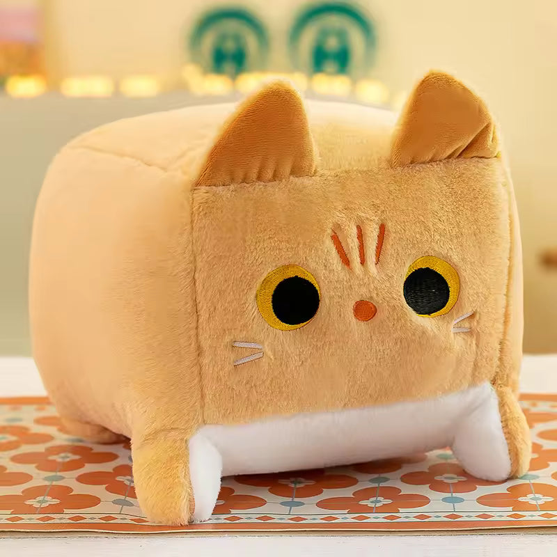 20/25 Cm Super Cute and Fluffy Square Shape Cat Plushie, Come in Many Colors