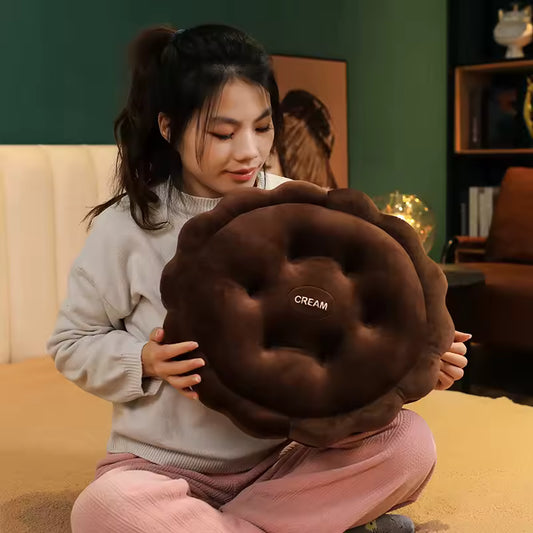 42 Cm Cookies N Cream Plush Pillow, Super Soft and Kawaii Food Stuffed Cushion
