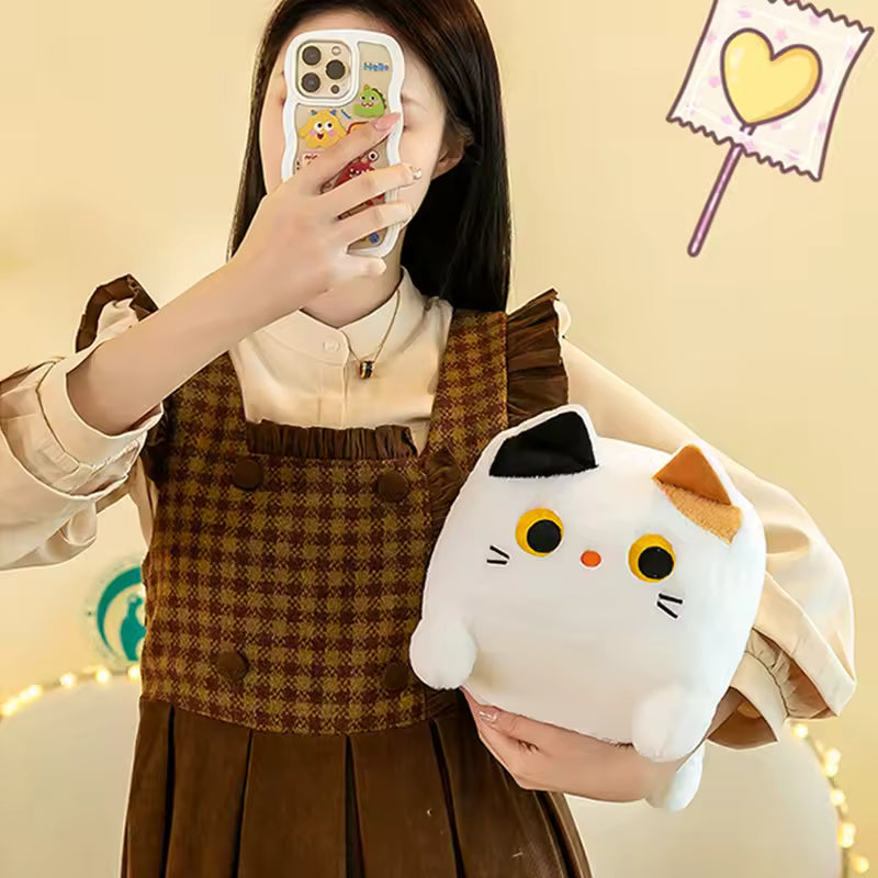 20/25 Cm Super Cute and Fluffy Square Shape Cat Plushie, Come in Many Colors