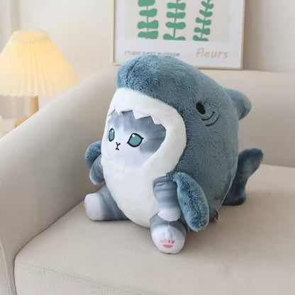 Super Adorable Cute Shark Cat Plush, High Quality Stuffed Animal for Niche or Birthday Gifts