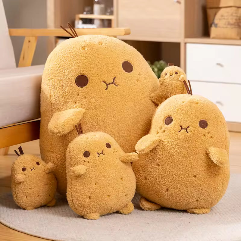 15/53 Cm Kawaii Potato Soft Plush Doll, Cute Yellow Stuffed Toy With Pouting Expressions