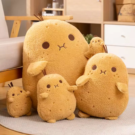 15/53 Cm Kawaii Potato Soft Plush Doll, Cute Yellow Stuffed Toy With Pouting Expressions