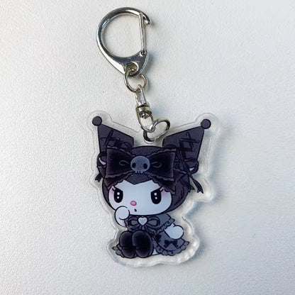 Cute Kuromi and Melody Sanrio Character Keychain, High Quality Bag Charms and Pendant