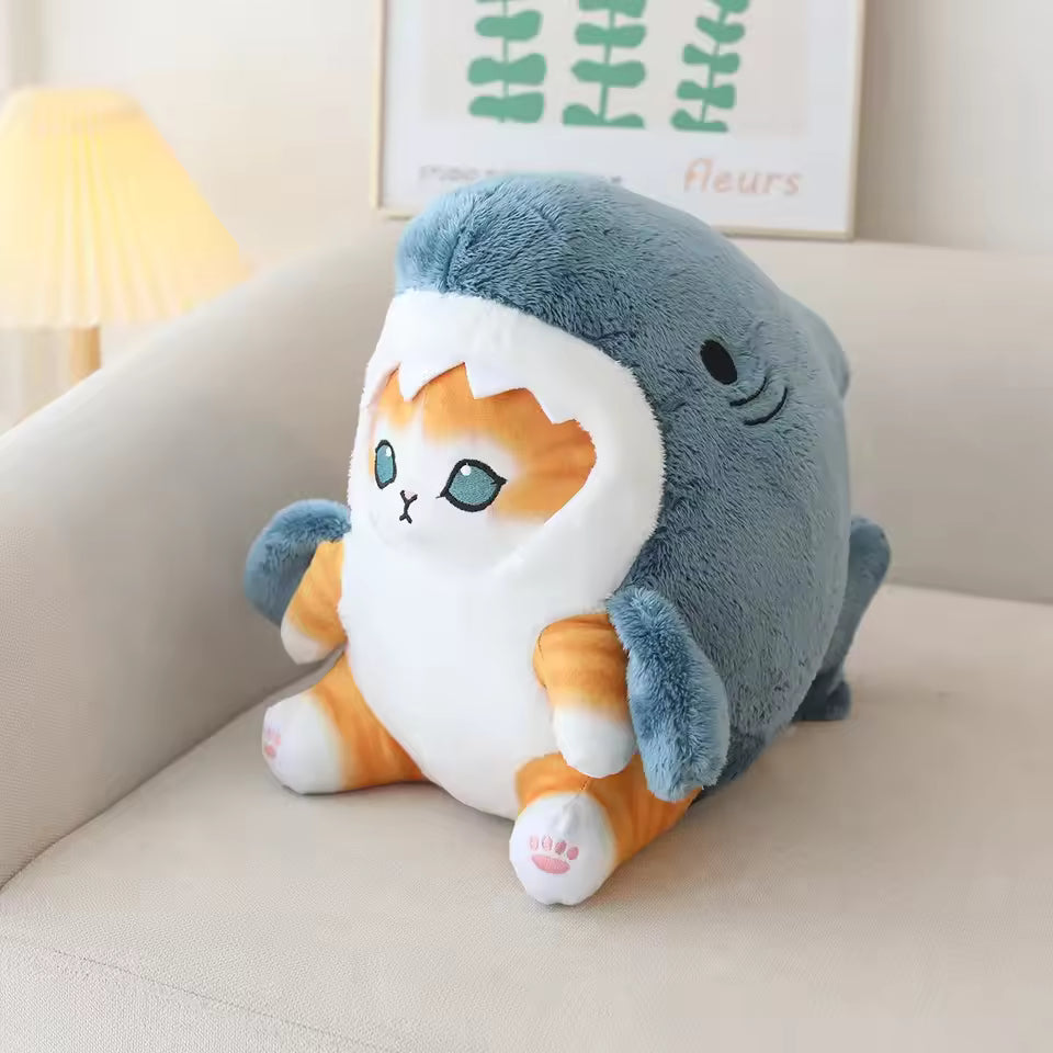 Super Adorable Cute Shark Cat Plush, High Quality Stuffed Animal for Niche or Birthday Gifts