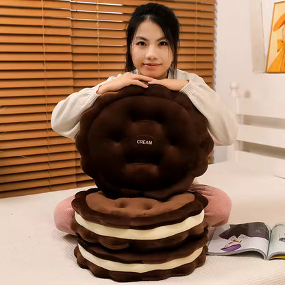 42 Cm Cookies N Cream Plush Pillow, Super Soft and Kawaii Food Stuffed Cushion