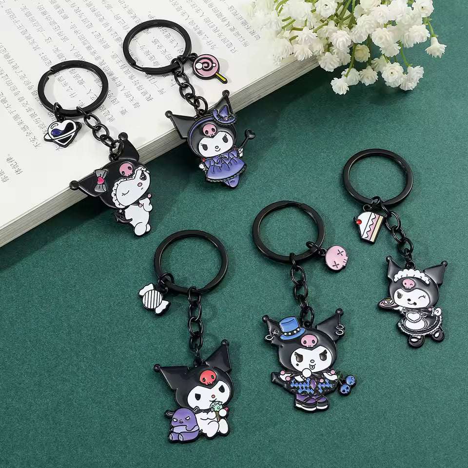 High Quality Cute and Adorable Sanrio Character Kuromi Keycharm for Bags and Keys