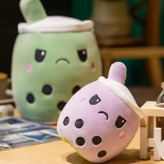 15/25 Cm Super Cute and Soft Boba Reversible Plush, High Quality Double-Sided Bubble Tea Doll