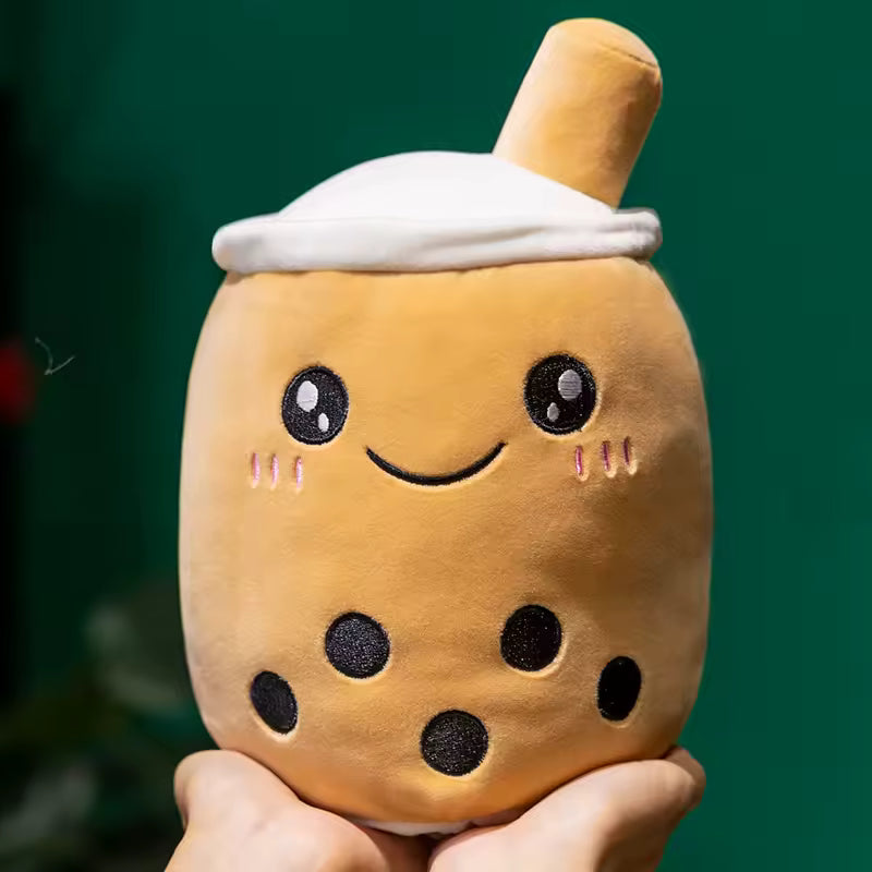 15/25 Cm Super Cute and Soft Boba Reversible Plush, High Quality Double-Sided Bubble Tea Doll
