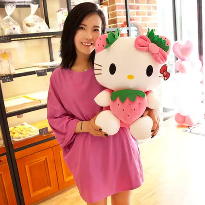 22 Cm High Quality Cute and Soft Sanrio Character Hello Kitty Plushie, Kawaii Strawberry Stuffed Animal