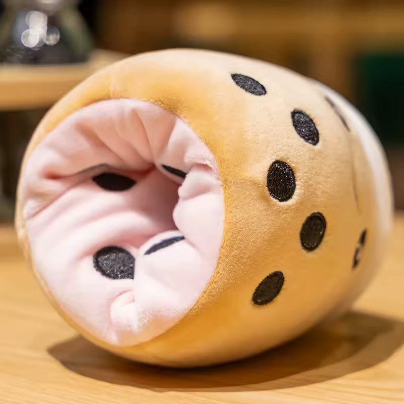 15/25 Cm Super Cute and Soft Boba Reversible Plush, High Quality Double-Sided Bubble Tea Doll