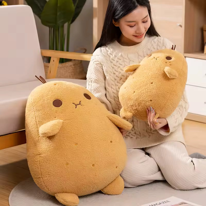 15/53 Cm Kawaii Potato Soft Plush Doll, Cute Yellow Stuffed Toy With Pouting Expressions