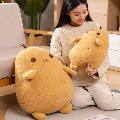 15/53 Cm Kawaii Potato Soft Plush Doll, Cute Yellow Stuffed Toy With Pouting Expressions
