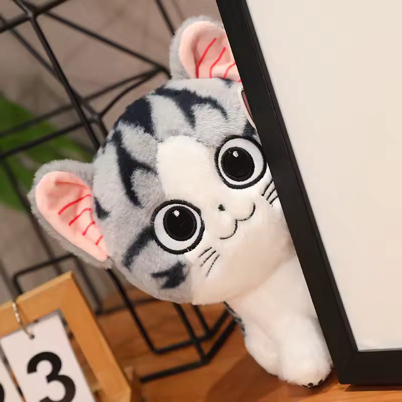 24/35 Cm Open Mouth and Closed Mouth Cute Kitty Plush, Adorable Soft Stuffed Animal