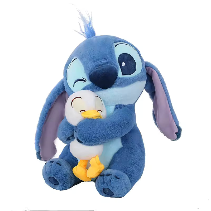 30/45 Cm Super Cute and Adorable Stitch Plushie Hugging a Duck, High Quality Soft Stuffed Animal
