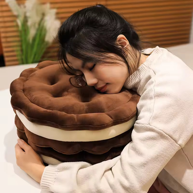 42 Cm Cookies N Cream Plush Pillow, Super Soft and Kawaii Food Stuffed Cushion