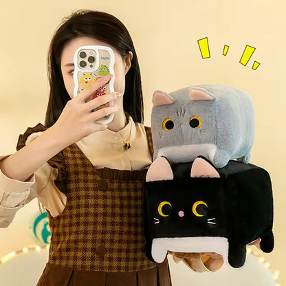 20/25 Cm Super Cute and Fluffy Square Shape Cat Plushie, Come in Many Colors