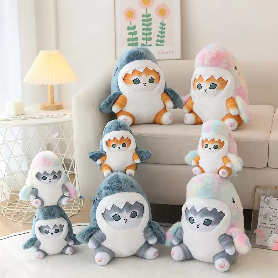 Super Adorable Cute Shark Cat Plush, High Quality Stuffed Animal for Niche or Birthday Gifts