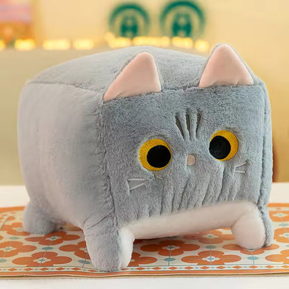 20/25 Cm Super Cute and Fluffy Square Shape Cat Plushie, Come in Many Colors