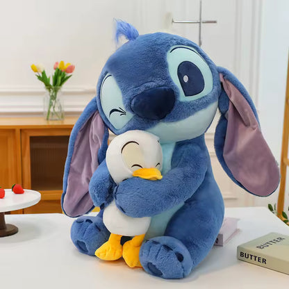 30/45 Cm Super Cute and Adorable Stitch Plushie Hugging a Duck, High Quality Soft Stuffed Animal