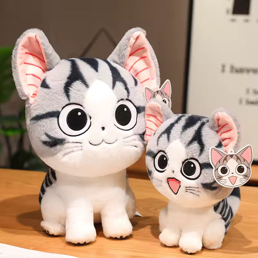 24/35 Cm Open Mouth and Closed Mouth Cute Kitty Plush, Adorable Soft Stuffed Animal