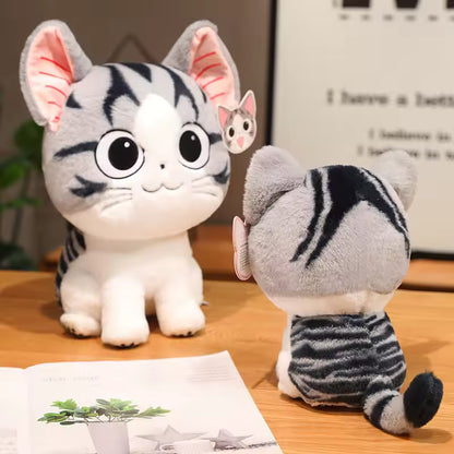 24/35 Cm Open Mouth and Closed Mouth Cute Kitty Plush, Adorable Soft Stuffed Animal