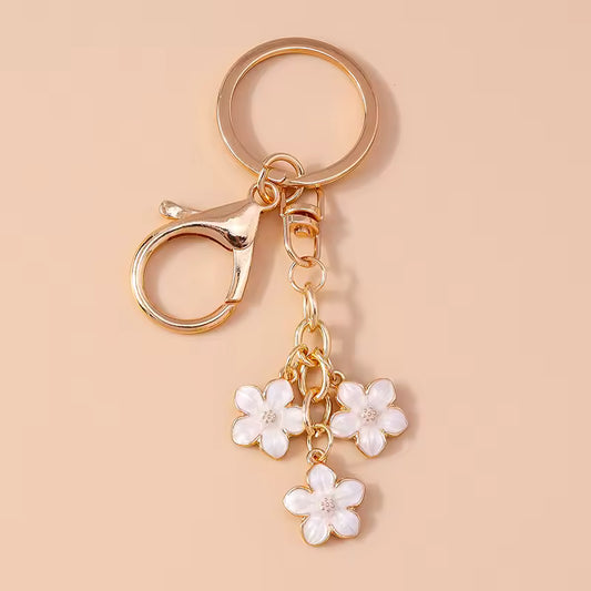 Cute Pearl Flower Keychain, Pedant Charm for Girls, Handbag Decor, Key Holder, Birthday Gifts, Niche